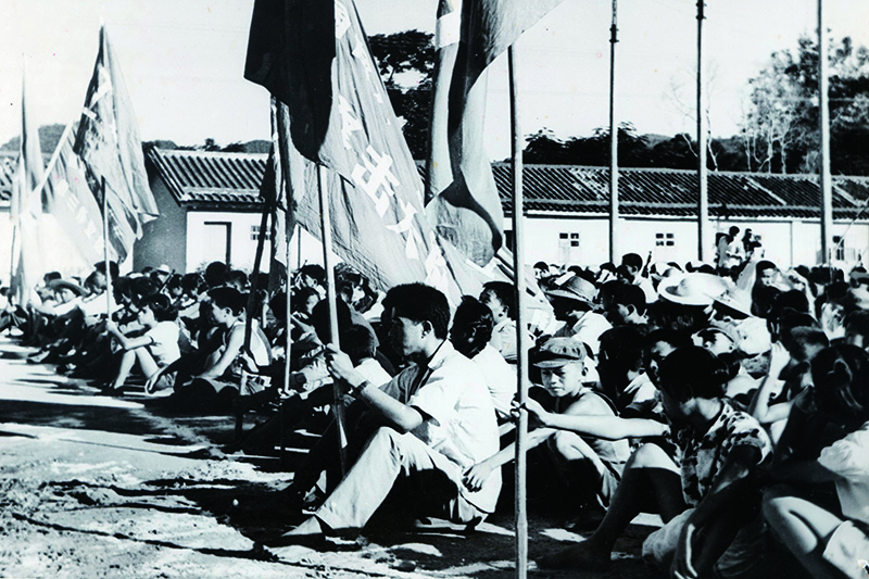 8 图为青年突击队举着队旗参加农场大会战。 - 副本.jpg